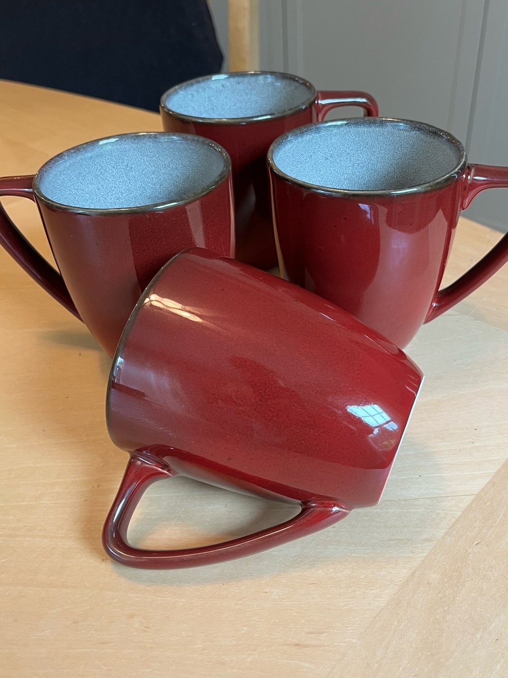 Burgundy Red coffee mugs from the Food Network Stoneware collection Set of 4